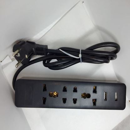 Picture of YOA 214 U - Power Strip - 4 AC & 2 USB Ports-Black