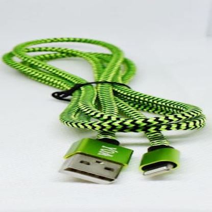 Picture of Braided iphone-USB Data Cable-Black/Green